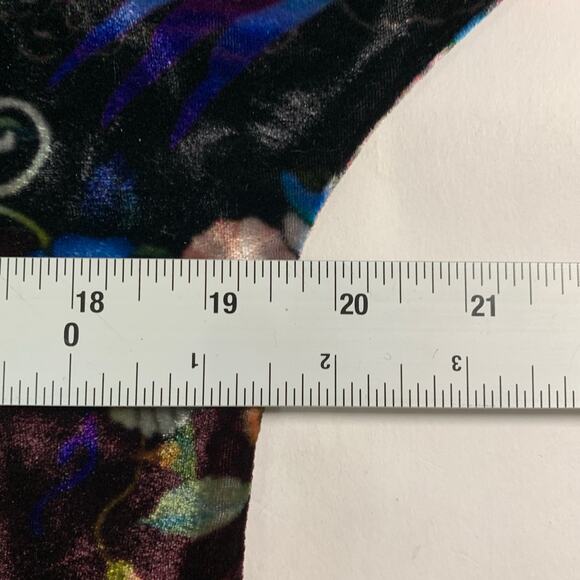 Johnny Was S Dark Floral Velvet Tunic Top Silk Blend Boho Lagenlook Winter - Picture 6 of 8